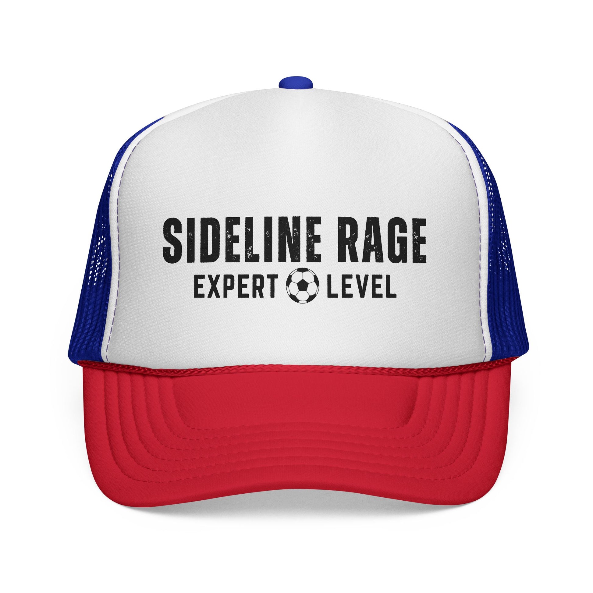 Trucker hat with 'Sideline Rage Expert Level.' Soccer Dad's favorite